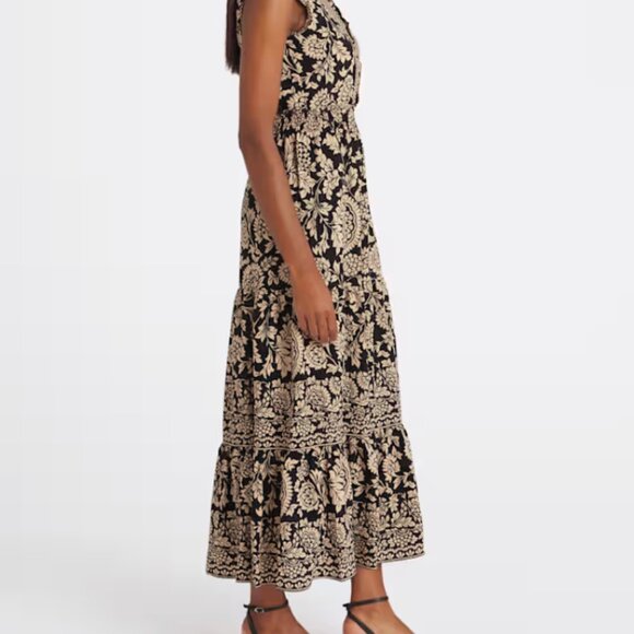 Maggy London Brooke Ruffle Neck Maxi Dress like new - Picture 4 of 6